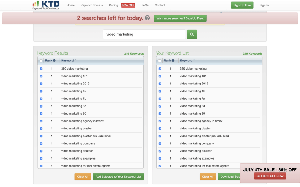 keyword tool pro for youtube