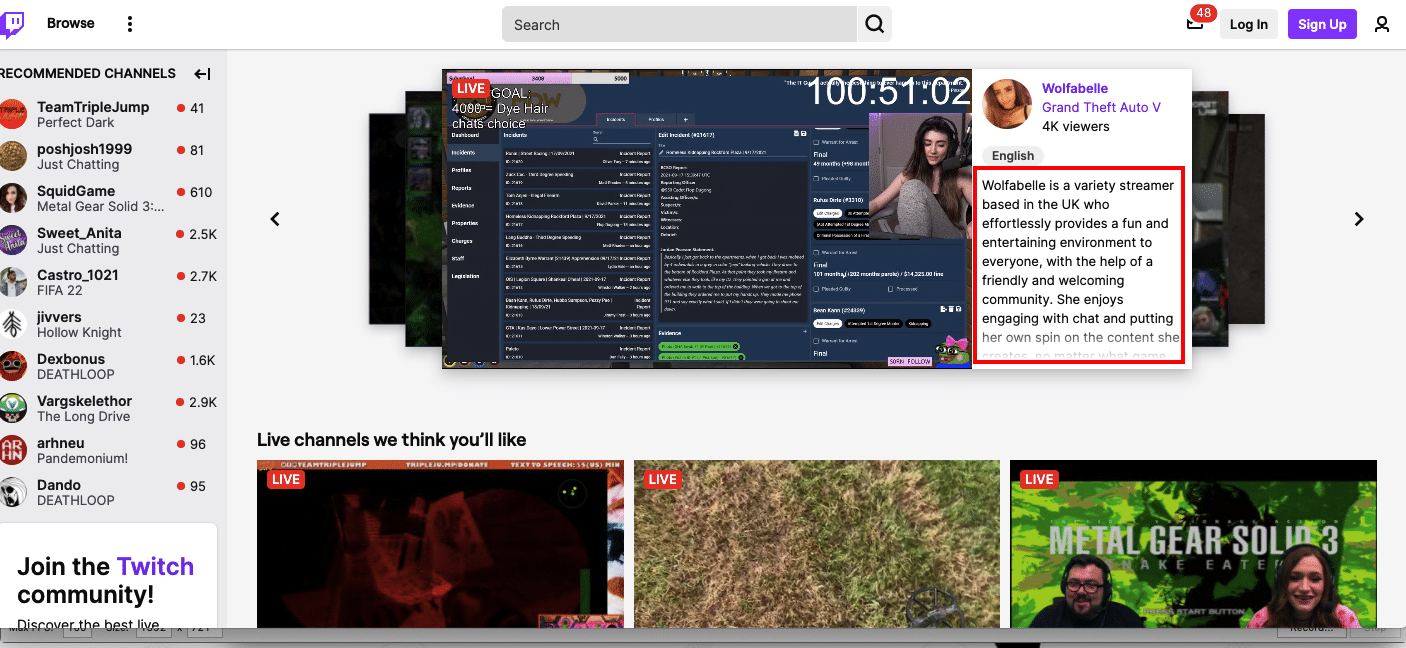 Twitch ad
