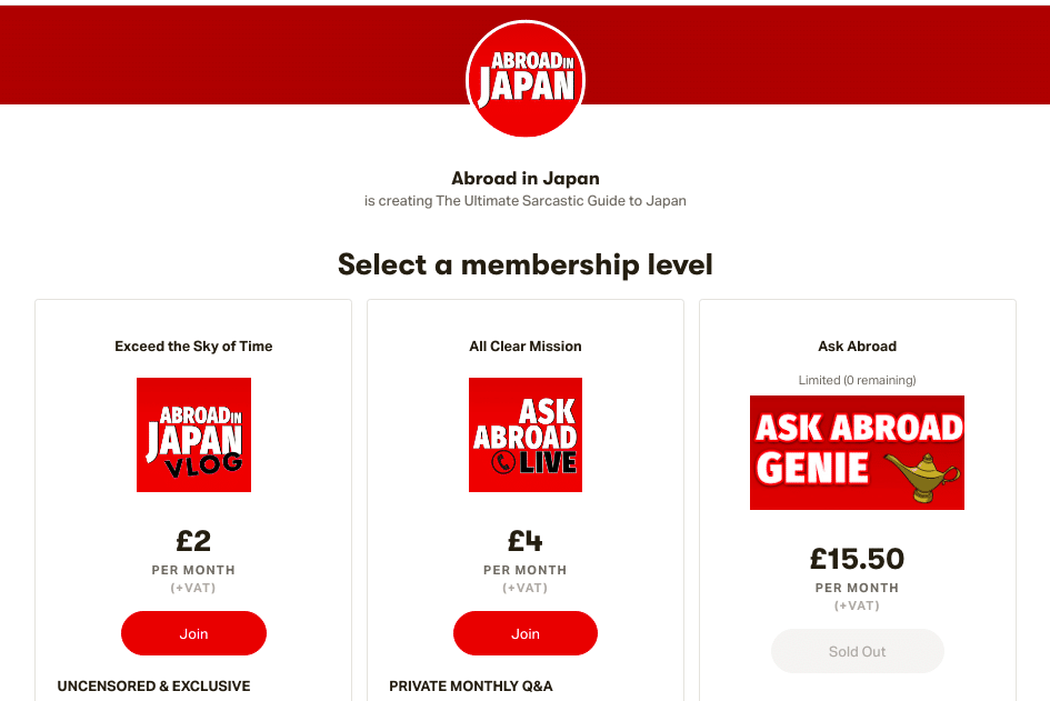 Abroad in Japan Patreon page