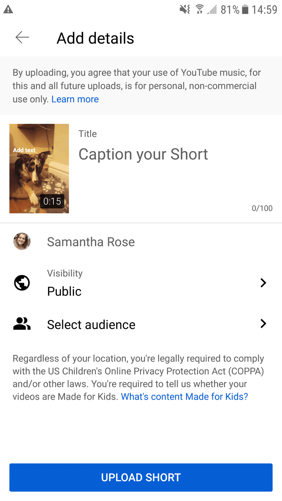 YouTube Shorts add details