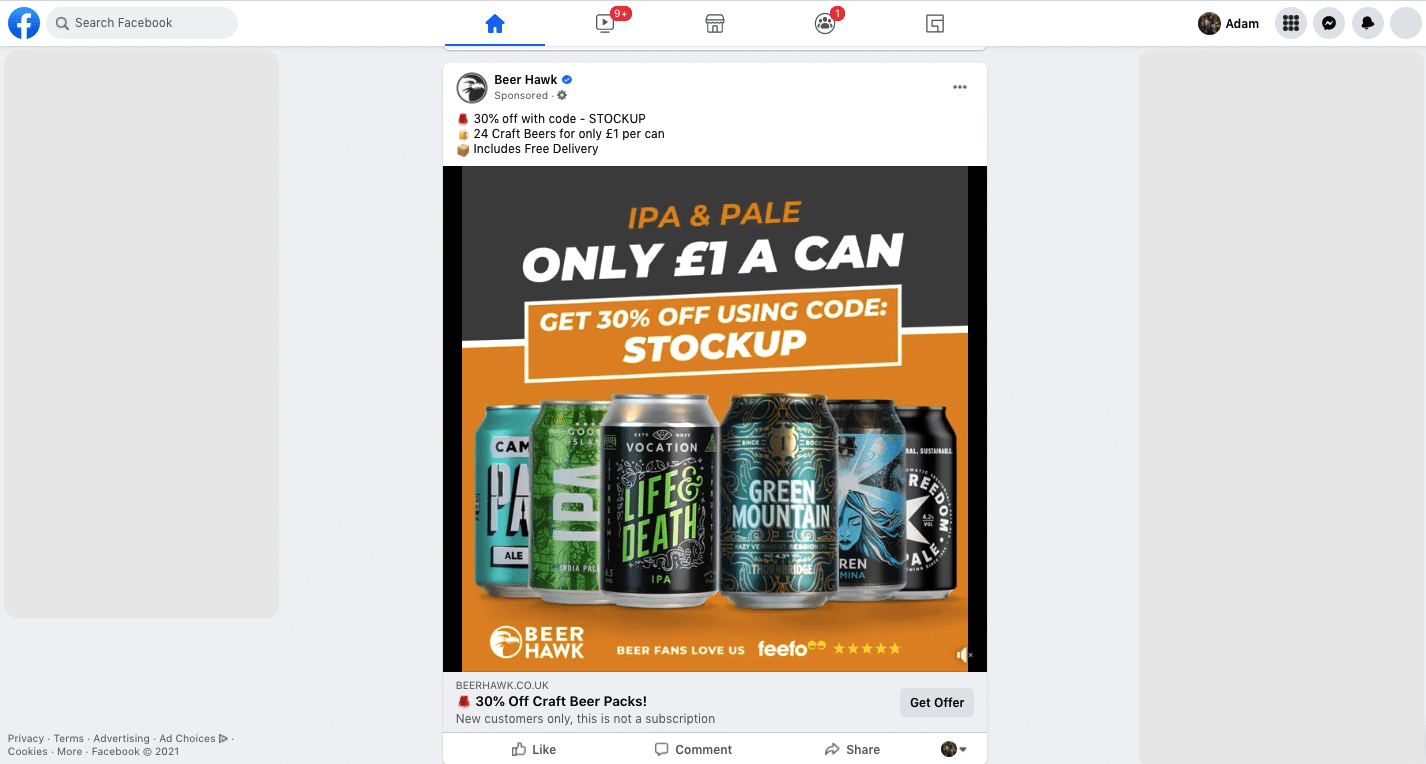 Facebook + Beer Hawk