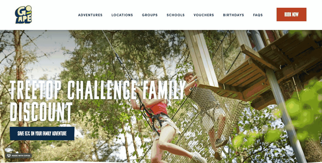 Go Ape website