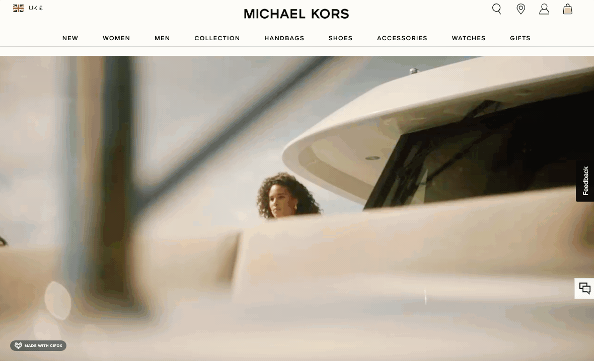 Michael Kors landing page video