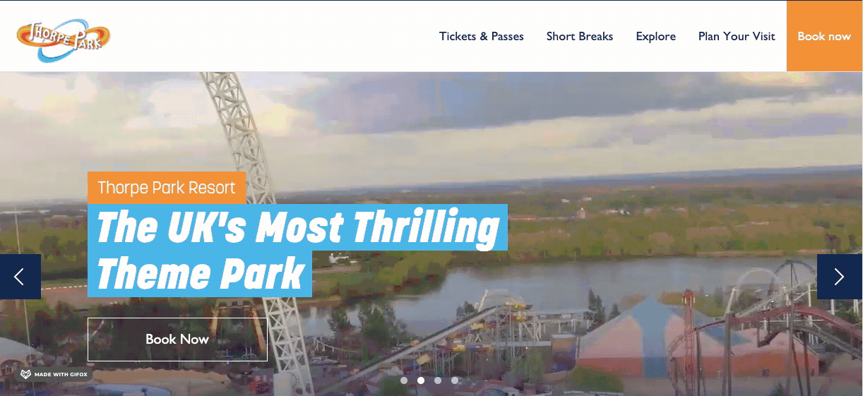 Thorpe Park landing page video
