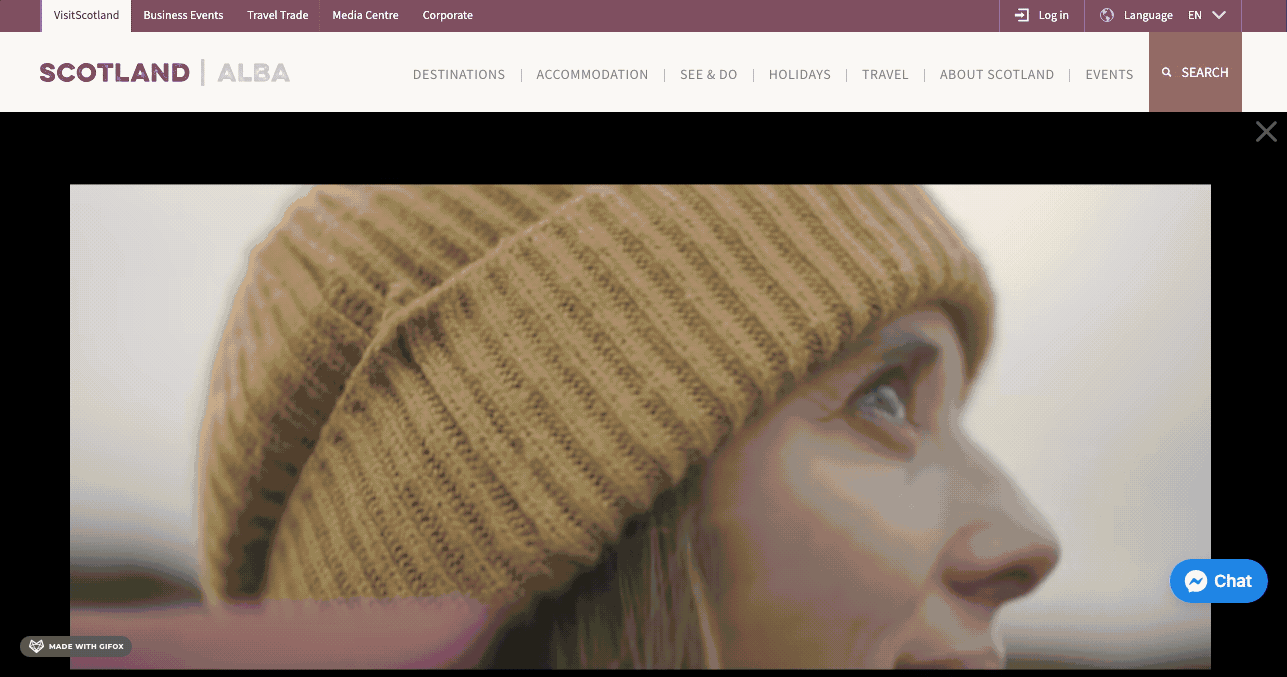 Visit Scotland landing page video