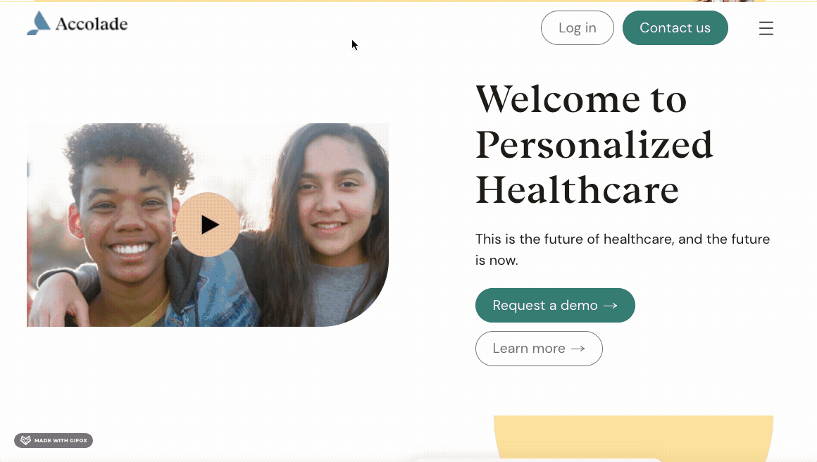 Accolade landing page video