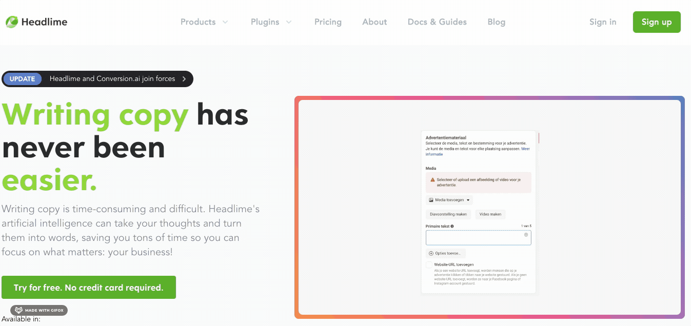 Headlime landing page video