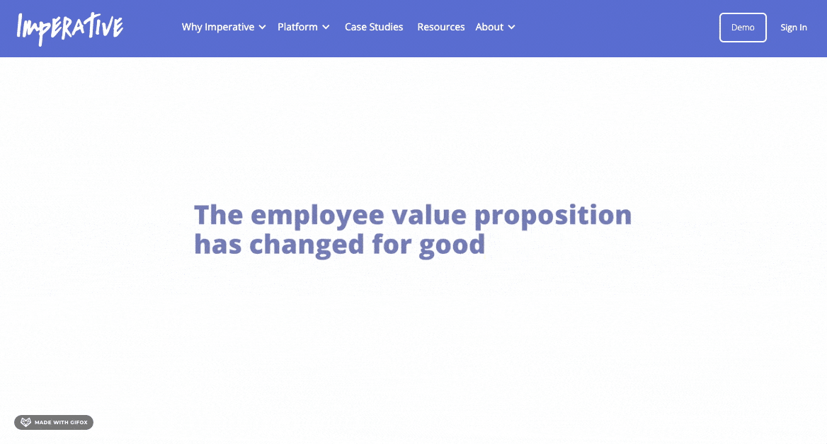 Imperative landing page video