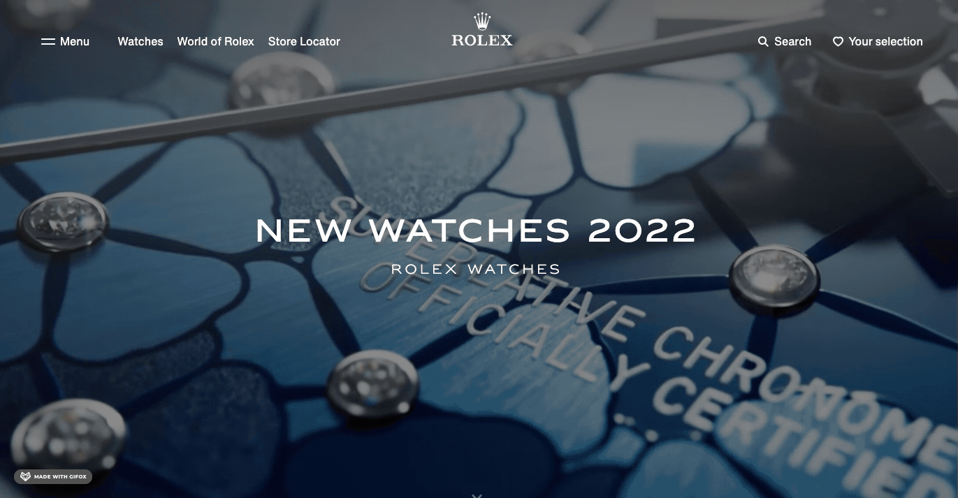 Rolex landing page video