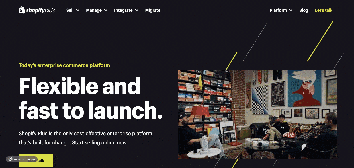 Shopify Plus landing page video