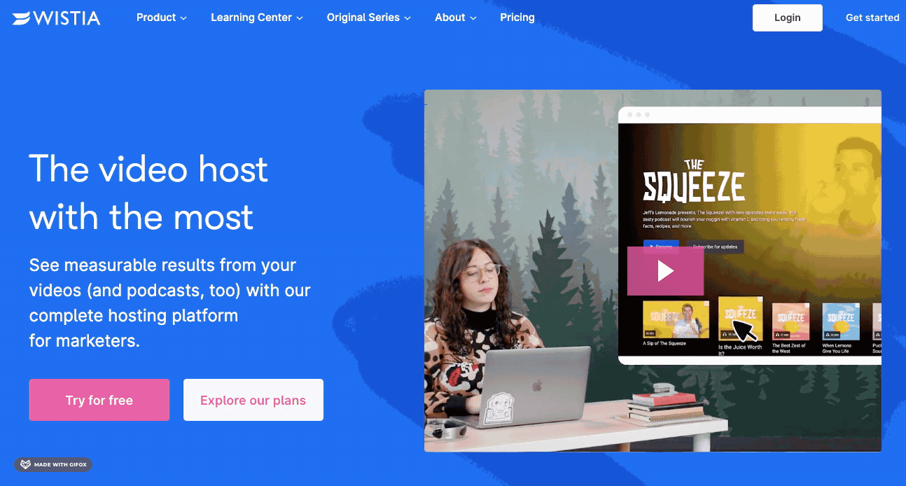 Wistia landing page video