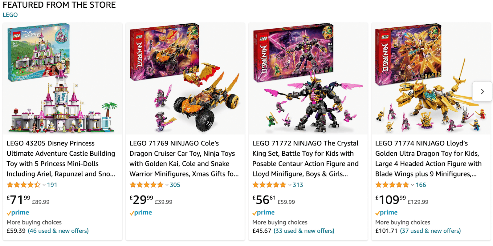 Lego sets on Amazon