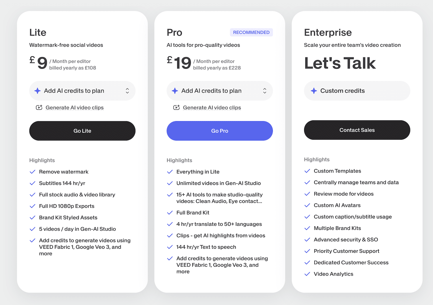 Veed Pricing